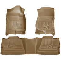 Husky Liners 07-12 Chevy Silverado/GMC Sierra Crew Cab WeatherBeater Combo Tan Floor Liners