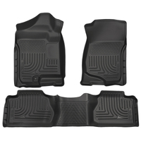 Husky Liners 07-12 Chevy Silverado/GMC Sierra Extended Cab WeatherBeater Combo Black Floor Liners