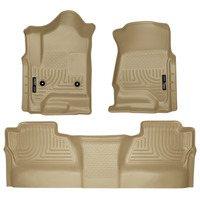 Husky Liners 14 Chevrolet Silverado/GMC Sierra WeatherBeater Tan Front & 2nd Seat Floor Liners