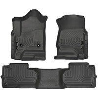 Husky Liners 14 Chevrolet Silverado/GMC Sierra Dbl Cab WeatherBeater Black Front&2nd Seat Floor Line