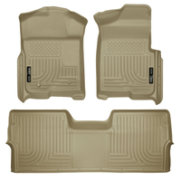 Husky Liners 09-12 Ford F-150 Super Crew Cab WeatherBeater Combo Tan Floor Liners