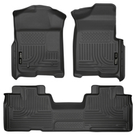 Husky Liners 09-12 Ford F-150 Super Cab WeatherBeater Combo Black Floor Liners