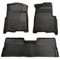 Husky Liners 08-10 Ford SD Super Cab WeatherBeater Combo Black Floor Liners (w/o Manual Trans Case)