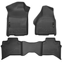 Husky Liners 09-12 Dodge Ram 1500 Quad Cab WeatherBeater Black Front & Second Seat Floor Liner