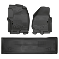 Husky Liners 2012.5 Ford SD Crew Cab WeatherBeater Combo Black Floor Liners (w/o Manual Trans Case)