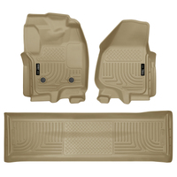 Husky Liners 2012.5 Ford SD Crew Cab WeatherBeater Combo Tan Floor Liners (w/o Manual Trans Case)