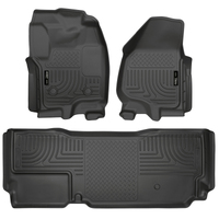 Husky Liners 2012.5 Ford SD Super Cab WeatherBeater Combo Black Floor Liners (w/o Manual Trans Case)