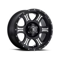 ICON Shield 17x8.5 6x135 6mm Offset 5in BS 87.1mm Bore Satin Black/Machined Wheel