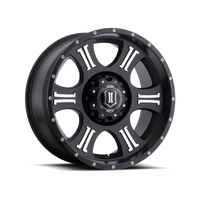 ICON Shield 20x9 5x150 16mm Offset 5.625in BS 110.1mm Bore Satin Black/Machined Wheel