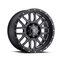 ICON Alpha 20x9 5x150 16mm Offset 5.625in BS 110.1mm Bore Satin Black/Milled Windows Wheel