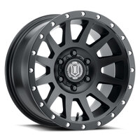 ICON Compression 17x8.5 6x5.5 0mm Offset 4.75in BS 106.1mm Bore Satin Black Wheel