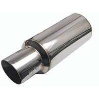 Injen 2 3/8 Universal Muffler w/Stainless Steel resonated rolled tip (Injen embossed logo)