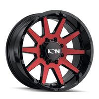 ION Type 143 20x10 / 6x135 BP / -19mm Offset / 87.1mm Hub Gloss Black/Red Machined Wheel