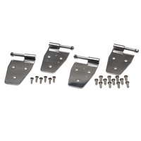 Kentrol 97-06 Jeep Wrangler TJ Door Hinge Set 4 Pieces - Polished Silver