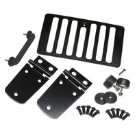 Kentrol 98-06 Jeep Wrangler TJ Hood Kit Without Hood Catch - Powdercoat Black