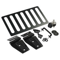 Kentrol 07-18 Jeep Wrangler JK Hood Kit Without Hood Catch - Powdercoat Black