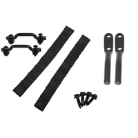 Kentrol Jeep Wrangler TJ Polished Stainless Door Strap Kit Black Powdercoat Stainless Steel