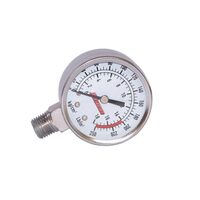 Kleinn Stem Mount Analog Chrome-Plated Air Gauge/ 0-250 PSI - 1/4In M NPT Inlet