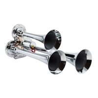 Kleinn Chrome Triple Horn/ 12.5In/10In/7.5In - Chrome-Plated Zinc Alloy