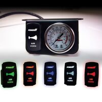 Kleinn Panel Mounted 160 PSI Gauge w/ an Illuminated RED Momentary Rocker Switch