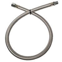 Kleinn 28In Stainless Steel Braided Leader Hose Extension - 1/4In F NPT Inlet/ 1/4In M NPT Outlet