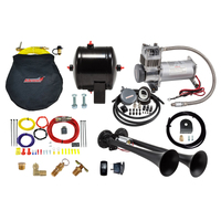 Kleinn Dual Black Horn Kit w/ 150 PSI Waterproof 0.5 gal Air Tank