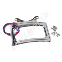 Letric Lighting 12-16 Dyna Switchbach Perfect Plate Light Chrome Curved License Plate Frame