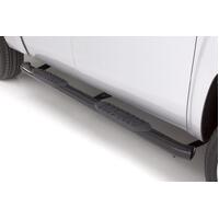 Lund 94-02 Dodge Ram 2500 Quad Cab 4in. Oval Curved Steel Nerf Bars - Black