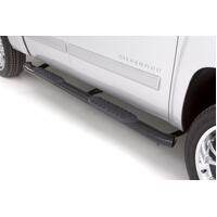 Lund 07-17 Chevy Silverado 1500 Crew Cab 5in. Oval Curved Steel Nerf Bars - Black