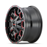 Mayhem 8015 Warrior 20x10 / 5x127 BP / -25mm Offset / 87mm Hub Black w/ Prism Red Wheel