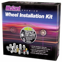 McGard 4 Lug Hex Install Kit w/Locks (Cone Seat Bolt) M12X1.25 / 17mm Hex / 22.0mm Shank L. - Black