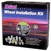 McGard 5 Lug Hex Install Kit w/Locks (Cone Seat Bolt) M12X1.25 / 17mm Hex / 25.6mm Shank L. - Black