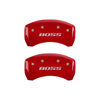 MGP Rear set 2 Caliper Covers Engraved Rear Boss Red finish silver ch