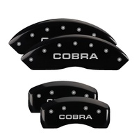 MGP 4 Caliper Covers Engraved Front & Rear Cobra Black finish silver ch