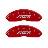 MGP 4 Caliper Covers Engraved Front & Rear SPORT Red finish silver ch