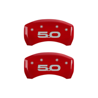 MGP Rear set 2 Caliper Covers Engraved Rear 2015/50 Red finish silver ch