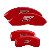 MGP 4 Caliper Covers Engraved Front & Rear No bolts/ST Red finish silver ch