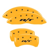 MGP 4 Caliper Covers Engraved Front & Rear RT1-Truck Yellow Finish Black Char 2006 Dodge Charger