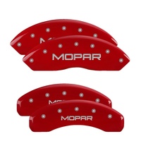 MGP 4 Caliper Covers Engraved Front & Rear MOPAR Red finish silver ch