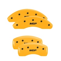 MGP 4 Caliper Covers Engraved Front & Rear MGP Yellow Finish Black Char 2001 Dodge Stratus