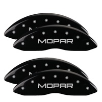 MGP 4 Caliper Covers Engraved Front & Rear MOPAR Black finish silver ch