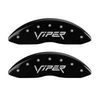 MGP 4 Caliper Covers Engraved Front Gen 2/Viper Engraved Rear Gen 2/Snake Black finish silver ch