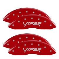 MGP 4 Caliper Covers Engraved Front & Rear Gen 2/Viper Red finish silver ch