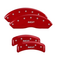 MGP 4 Caliper Covers Engraved Front & Rear MGP Red Finish Silver Char 1988 Chevrolet Corvette