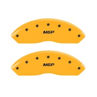 MGP 2 Caliper Covers Engraved Front MGP Yellow Finish Black Char 1998 Chevrolet Express 2500