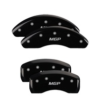 MGP 4 Caliper Covers Engraved Front & Rear MGP Black Finish Silver Char 2018 Toyota Camry