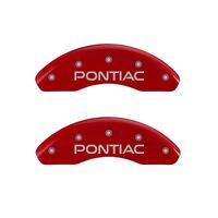 MGP 4 Caliper Covers Engraved Front Pontiac Engraved Rear G6 Red finish silver ch