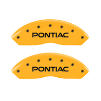 MGP 4 Caliper Covers Engraved Front Pontiac Rear Arrow Yellow Finish Blk Char 2009 Pontiac Solstice