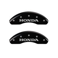 MGP 4 Caliper Covers Engraved Front Honda Engraved Rear H Logo Black finish silver ch