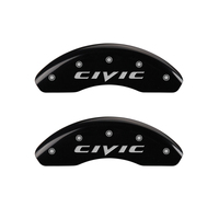 MGP Front set 2 Caliper Covers Engraved Front MGP Black finish silver ch